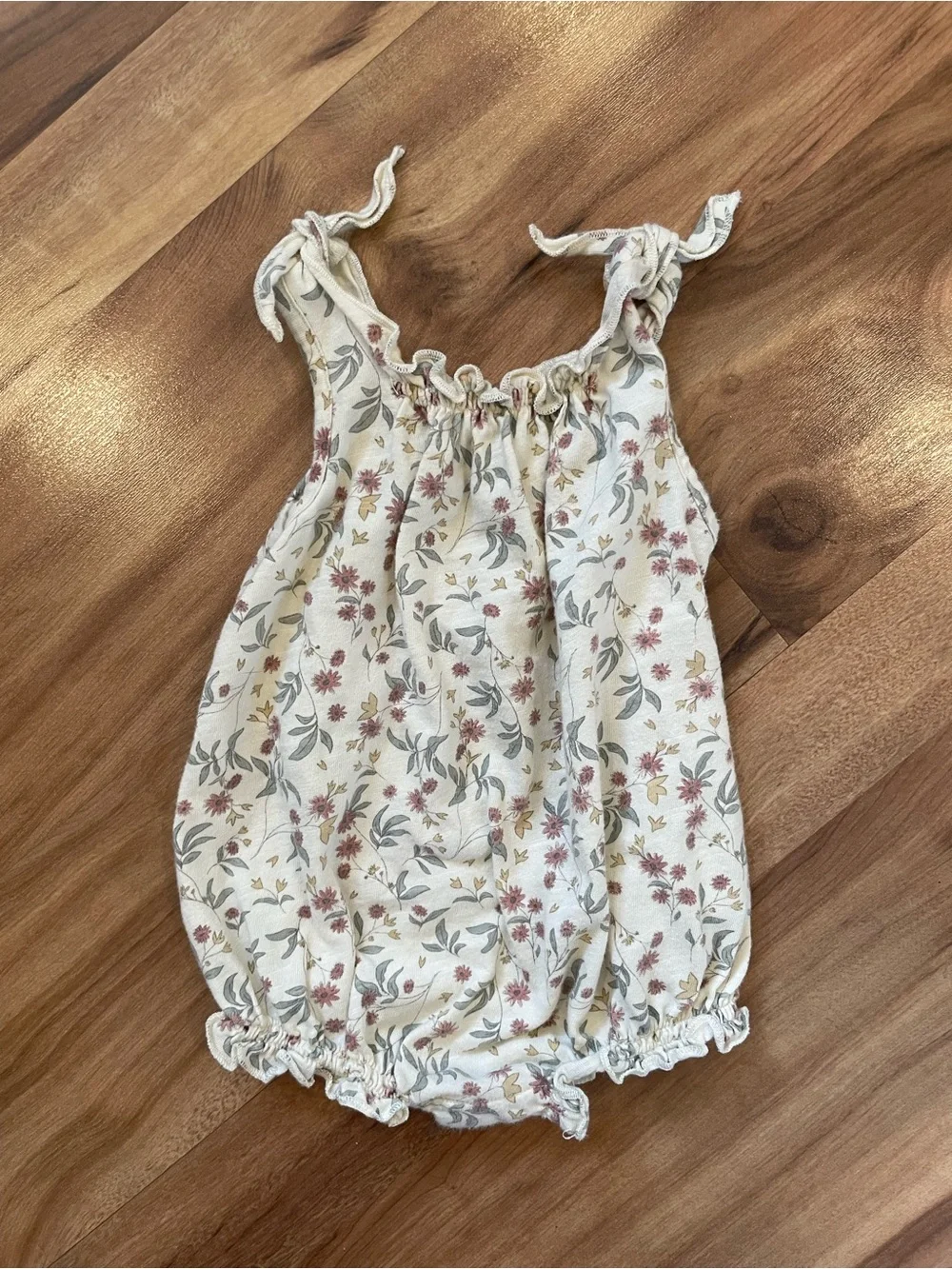 Rylee + Cru Tie Strap Floral Bubble Romper